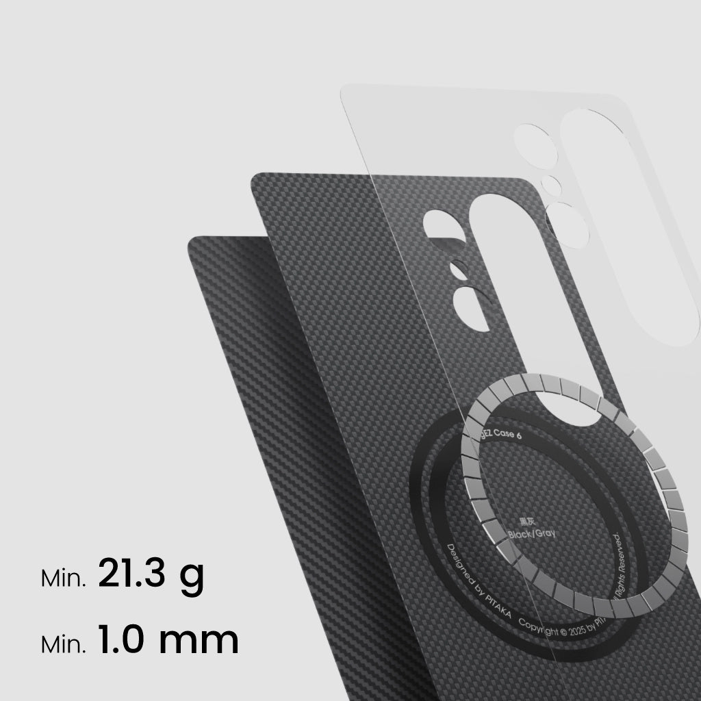 PITAKA Edge Samsung Galaxy S26 Hoesje 600D Magnetic Ultra Dun Zwart afbeelding 4