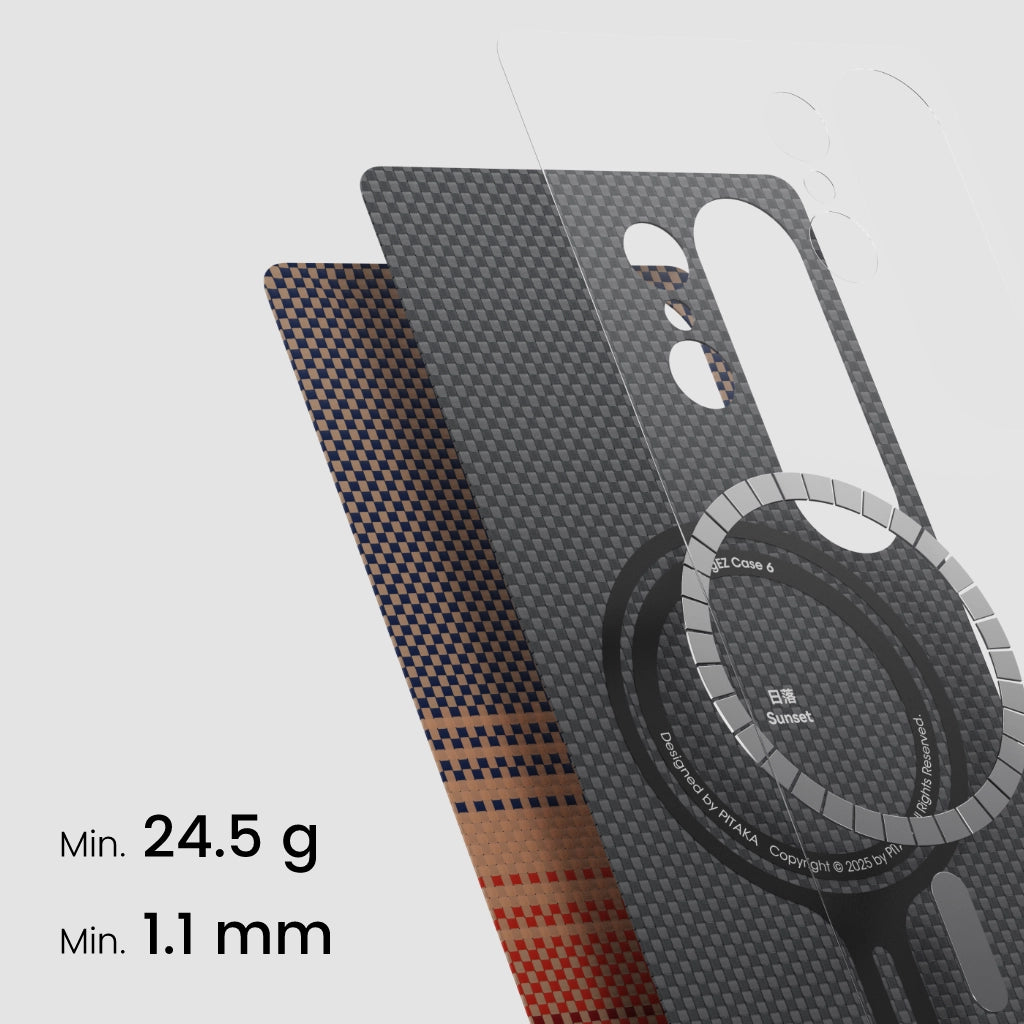 PITAKA Edge Samsung Galaxy S26 Plus Hoesje 600D Magnetic Ultra Dun Sunset afbeelding 4