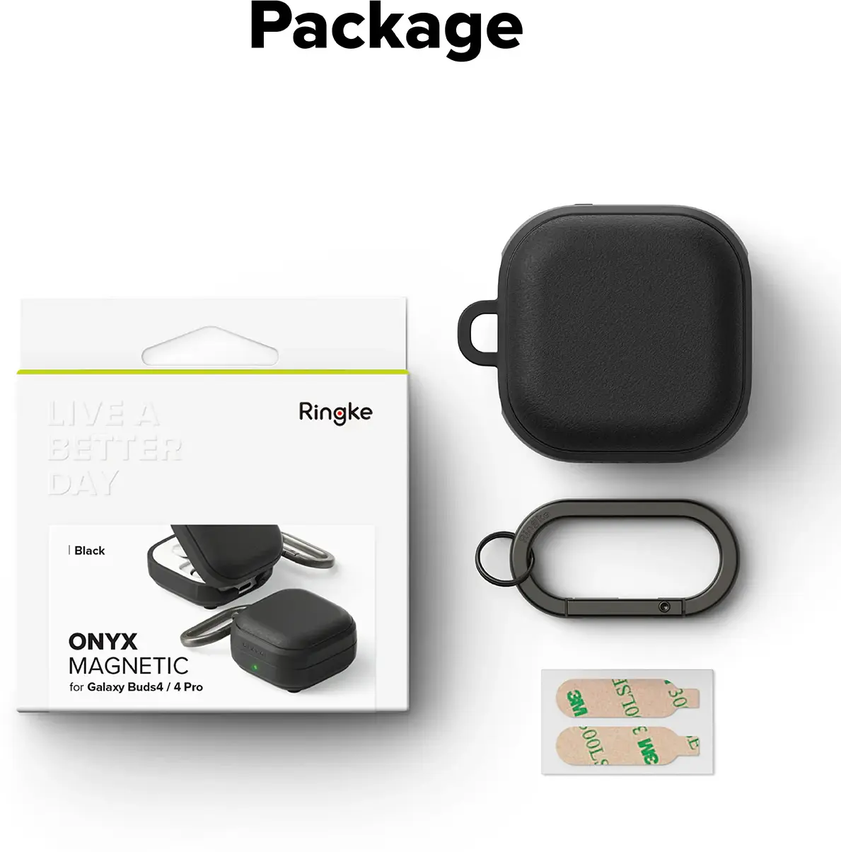 Ringke Onyx Magnetic Cover Samsung Galaxy Buds 4 / 4 pro Hoesje Zwart afbeelding 11
