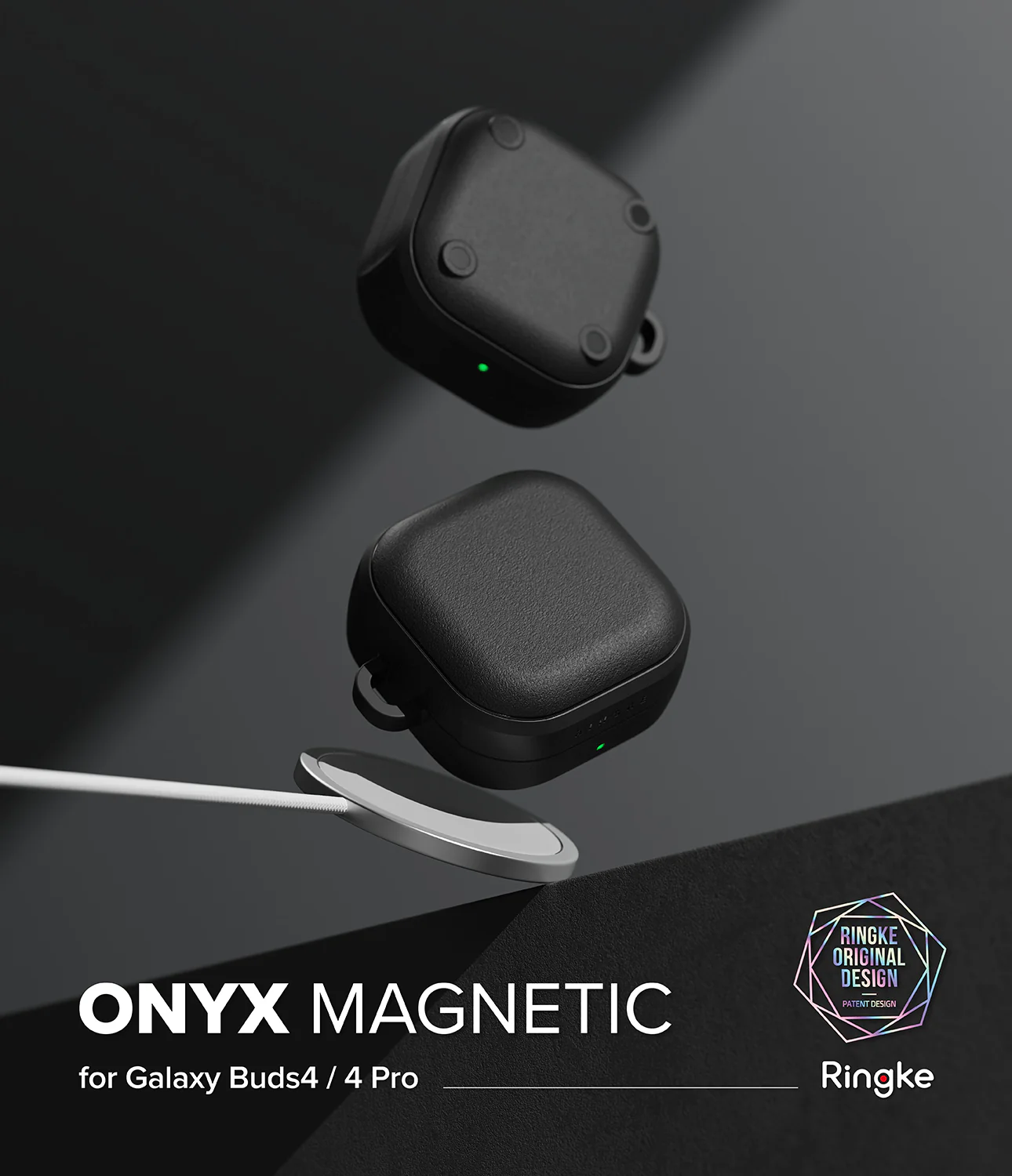 Ringke Onyx Magnetic Cover Samsung Galaxy Buds 4 / 4 pro Hoesje Zwart afbeelding 2