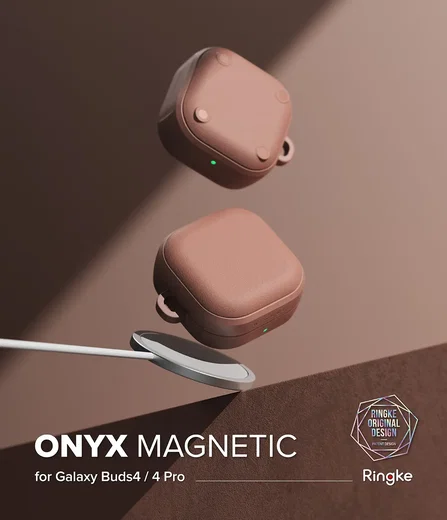 Ringke Onyx Magnetic Cover Samsung Buds 4 Hoesje Case Bruin afbeelding 5