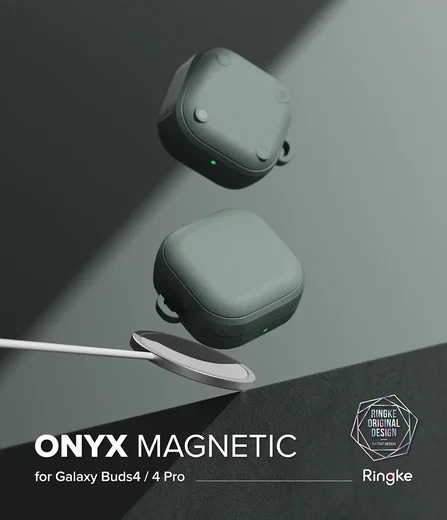 Ringke Onyx Magnetic Cover Samsung Buds 4 Hoesje Case Groen afbeelding 3