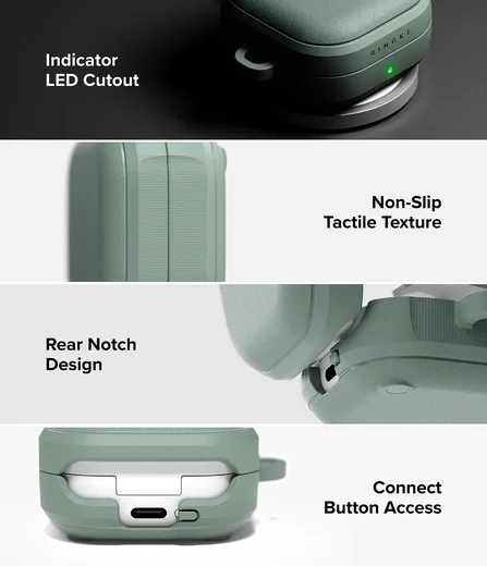 Ringke Onyx Magnetic Cover Samsung Buds 4 Hoesje Case Groen afbeelding 7