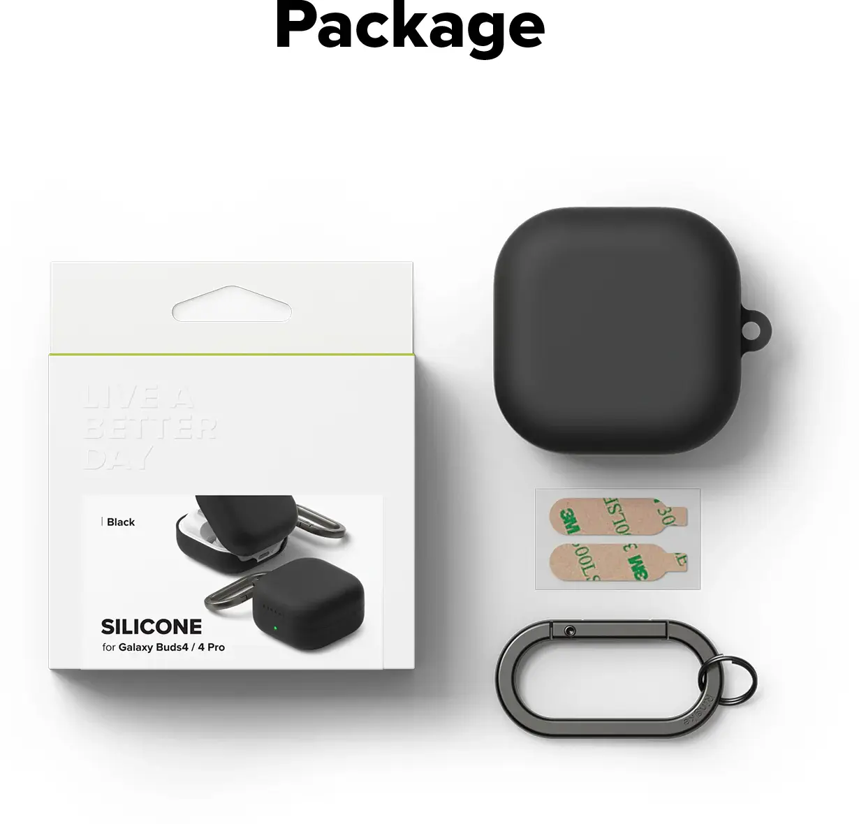 Ringke Silicone Case Samsung Galaxy Buds 4 / 4 Pro Hoesje Siliconen Cover Zwart afbeelding 11