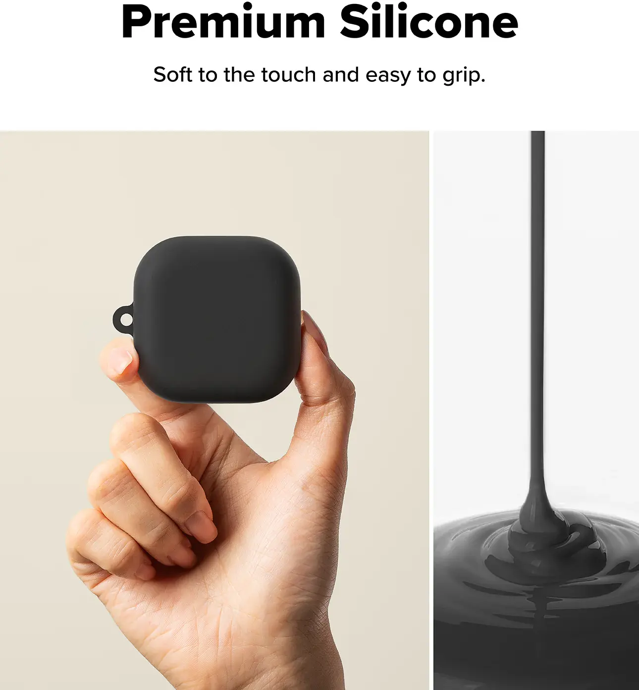 Ringke Silicone Case Samsung Galaxy Buds 4 / 4 Pro Hoesje Siliconen Cover Zwart afbeelding 6