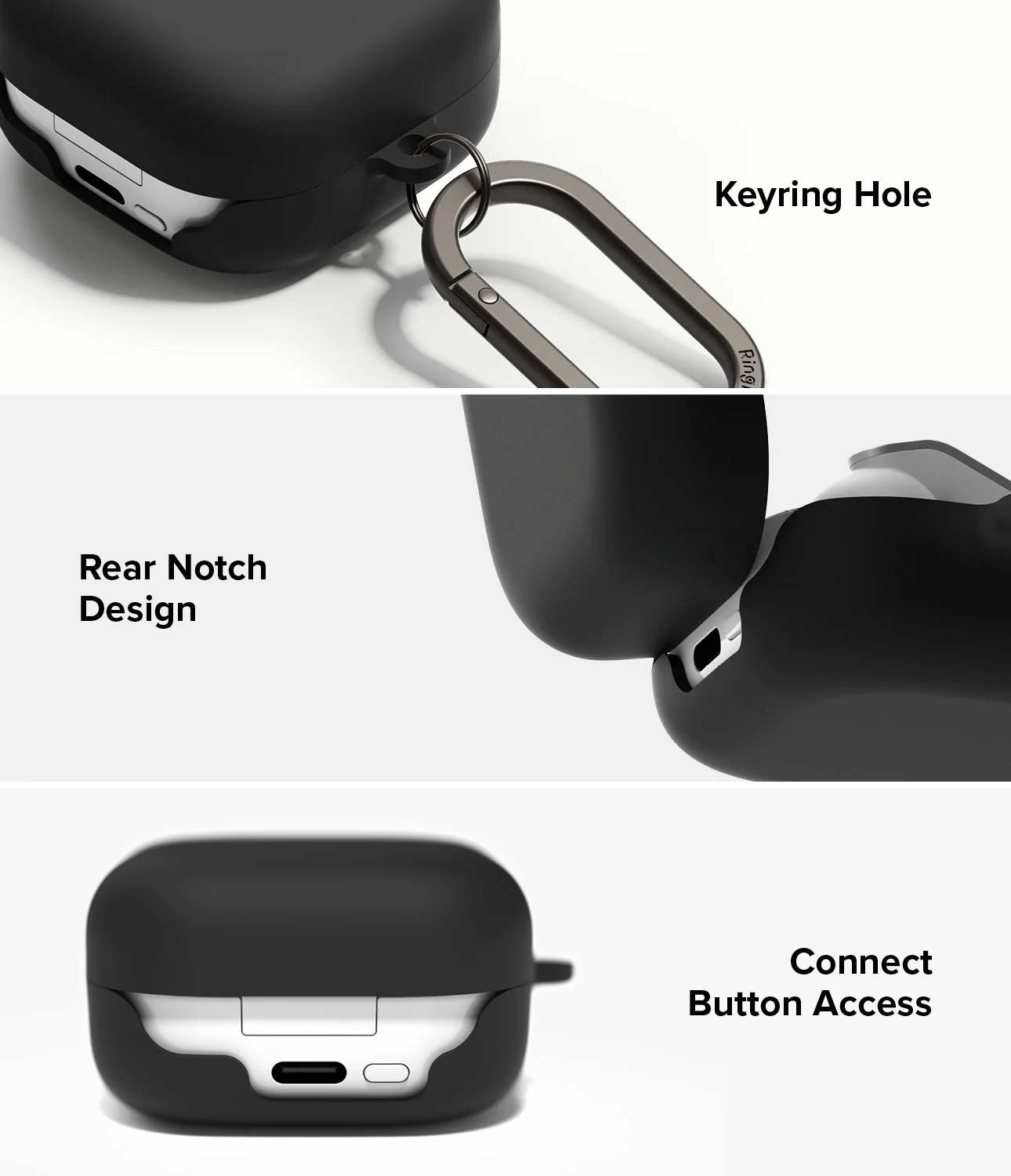 Ringke Silicone Case Samsung Galaxy Buds 4 / 4 Pro Hoesje Siliconen Cover Zwart afbeelding 8
