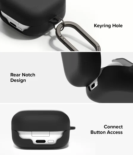 Ringke Silicone Case Samsung Galaxy Buds 4 / 4 Pro Hoesje Siliconen Cover Zwart afbeelding 8