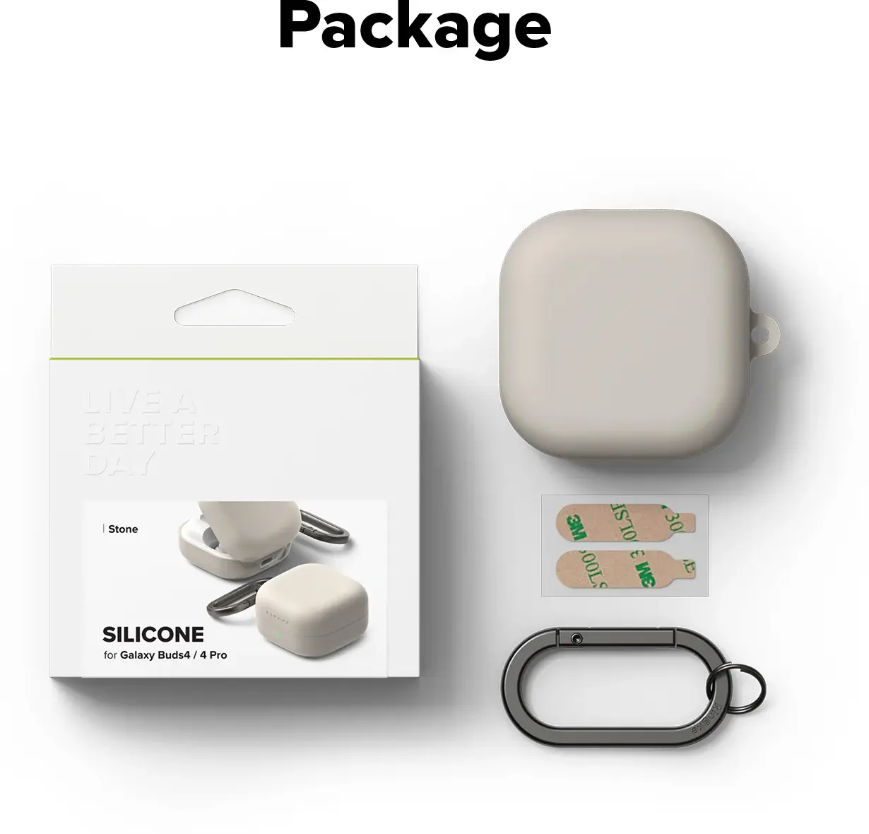 Ringke Silicone Case Samsung Galaxy Buds 4 / 4 Pro Hoesje Siliconen Cover Beige afbeelding 11