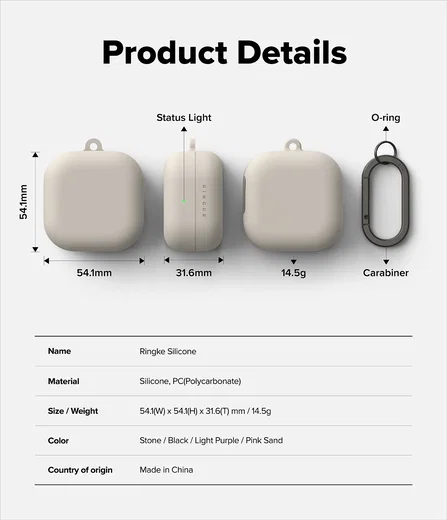 Ringke Silicone Case Samsung Galaxy Buds 4 / 4 Pro Hoesje Siliconen Cover Beige afbeelding 10