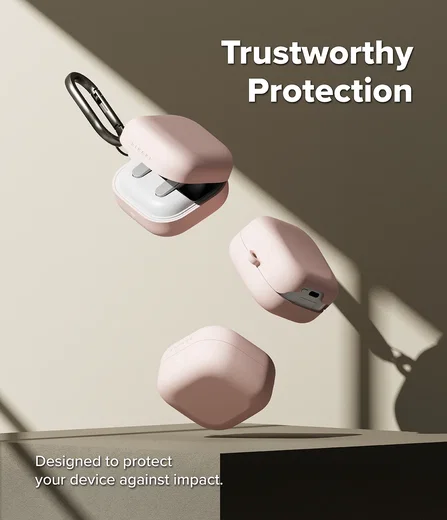 Ringke Silicone Case Samsung Galaxy Buds 4 / 4 Pro Hoesje Siliconen Cover Roze afbeelding 2