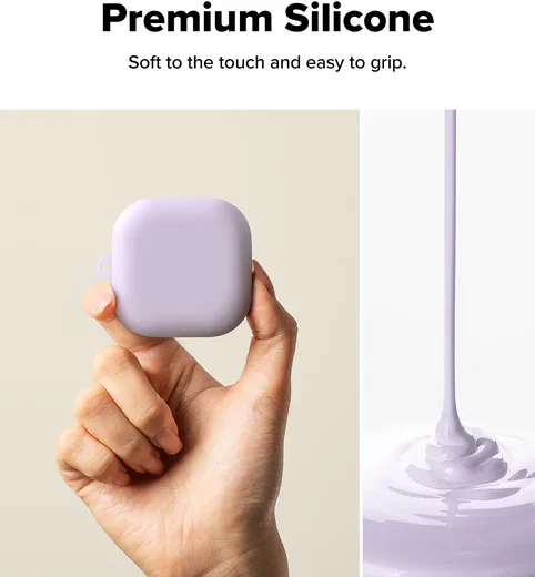 Ringke Silicone Case Samsung Galaxy Buds 4 / 4 Pro Hoesje Siliconen Cover Paars afbeelding 6