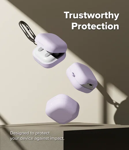 Ringke Silicone Case Samsung Galaxy Buds 4 / 4 Pro Hoesje Siliconen Cover Paars afbeelding 2