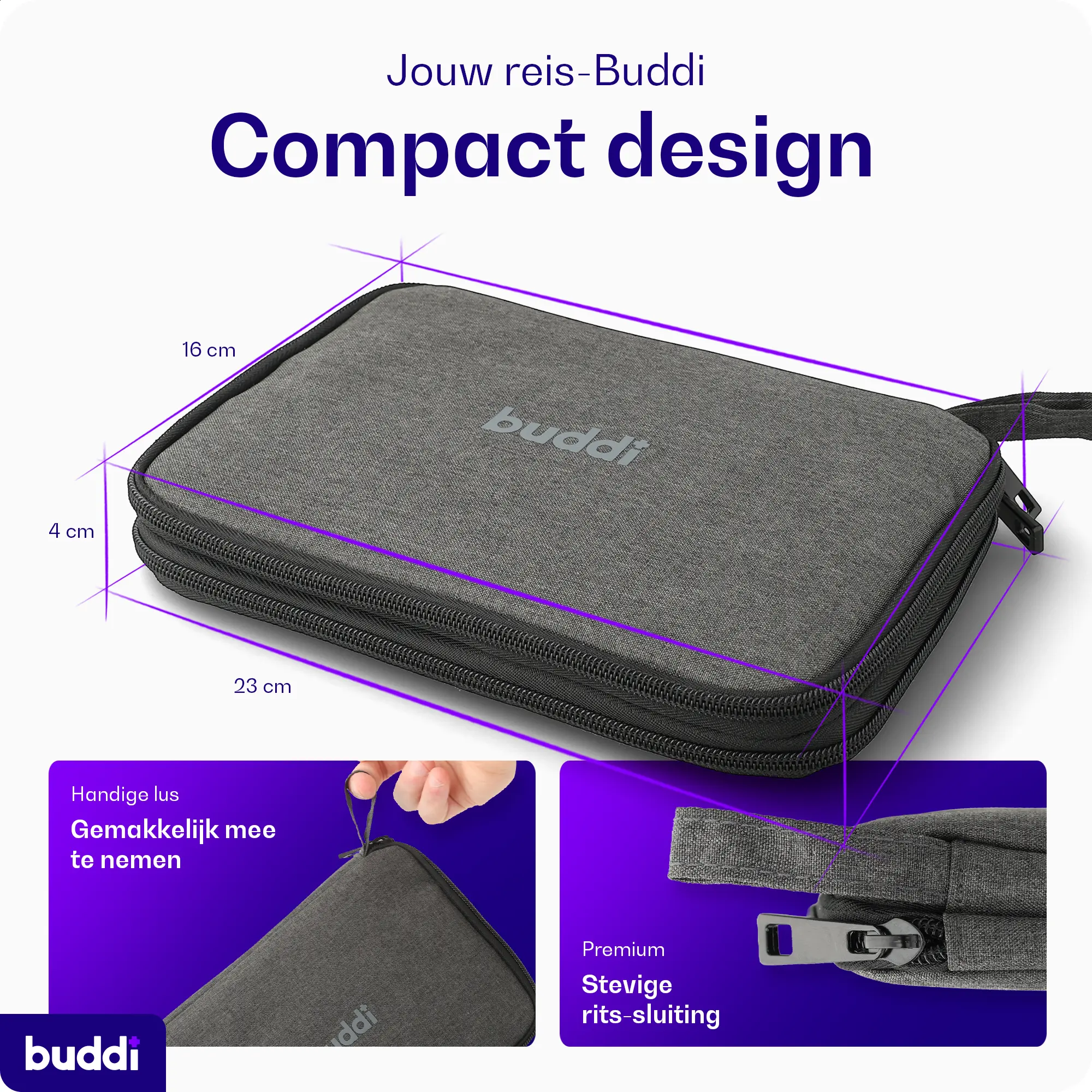 Buddi Sorted Kabel Organizer Opbergtas voor Kabels en Accessoires afbeelding 3