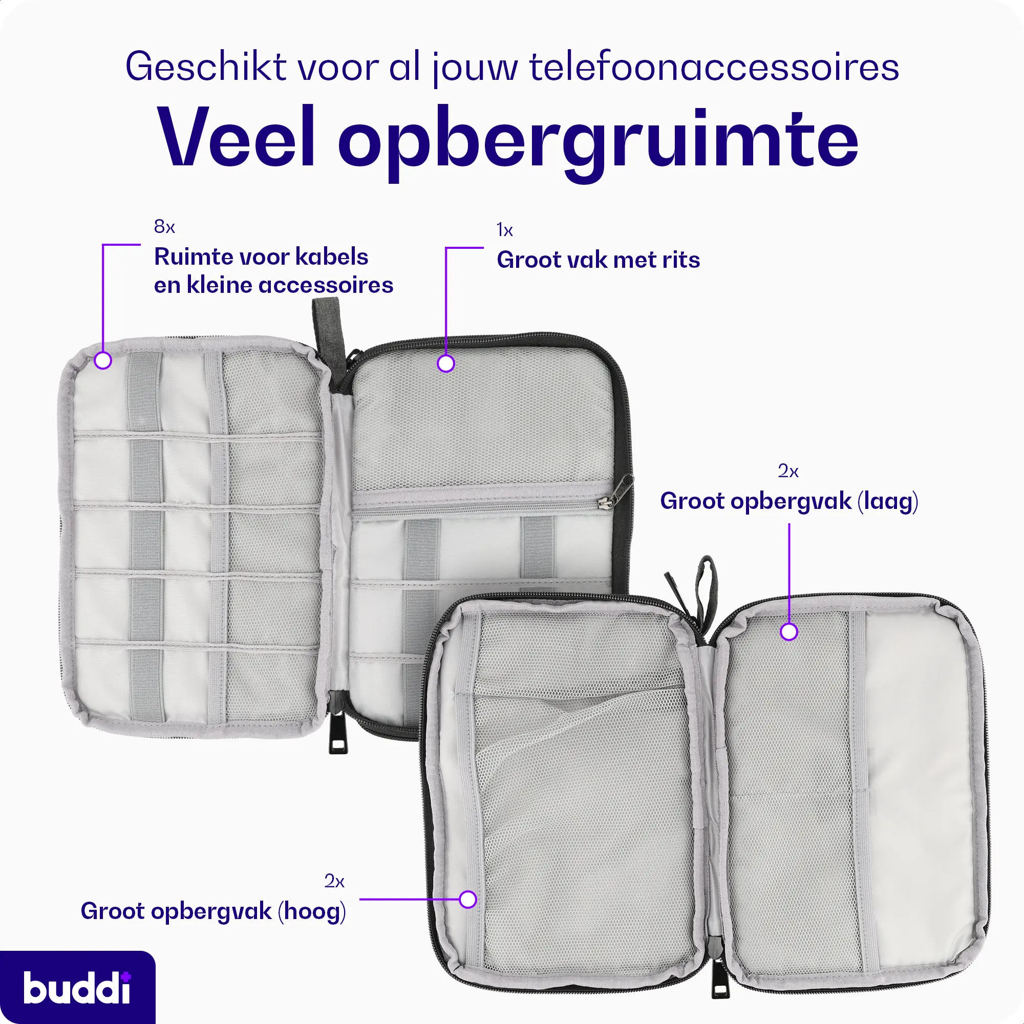 Buddi Sorted Kabel Organizer Opbergtas voor Kabels en Accessoires afbeelding 8