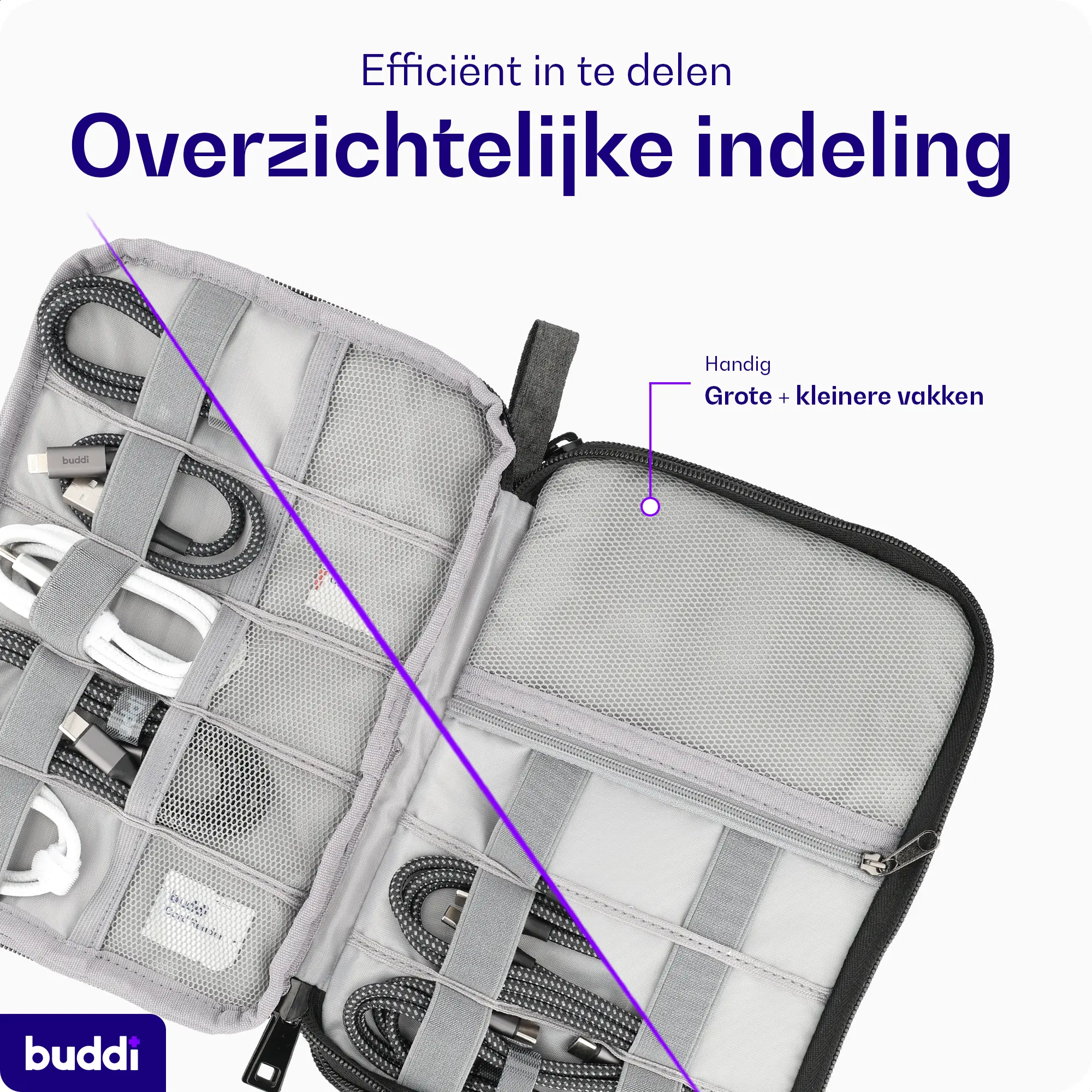 Buddi Sorted Kabel Organizer Opbergtas voor Kabels en Accessoires afbeelding 7