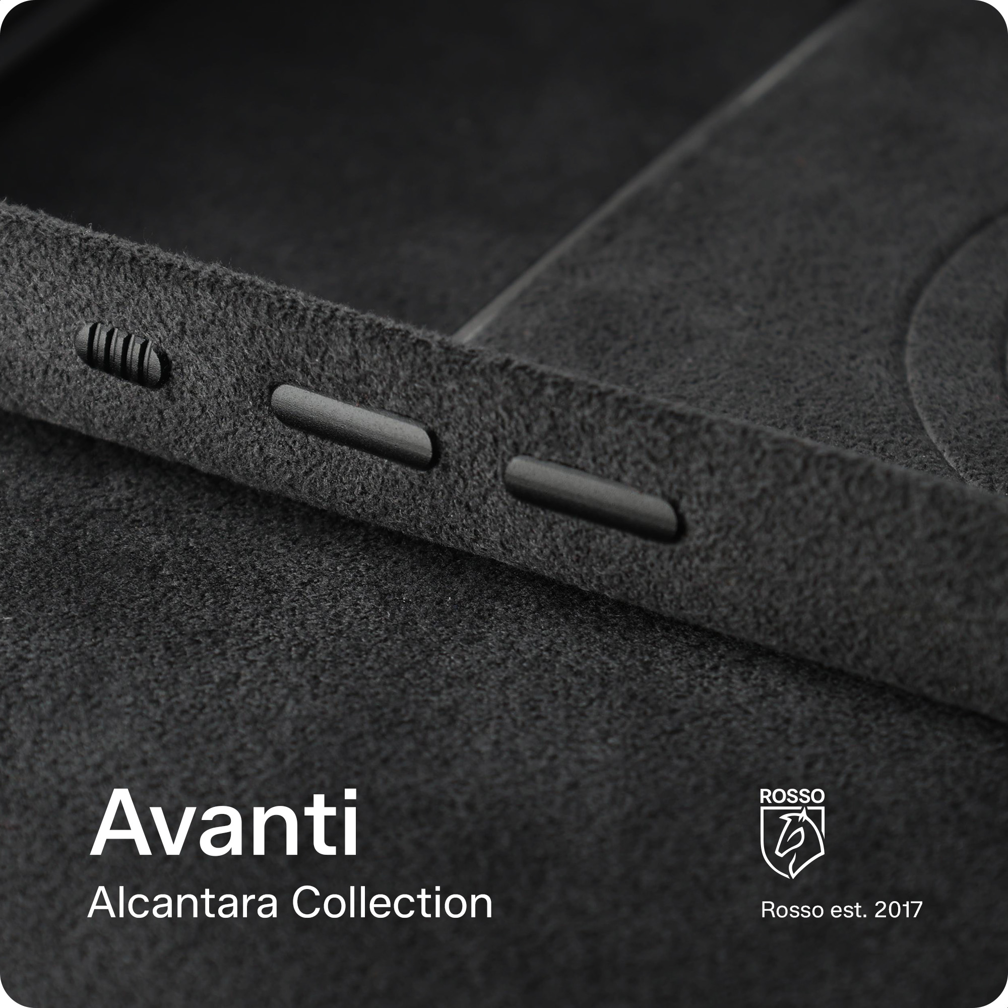 Rosso Avanti Apple iPhone Air Hoesje Alcantara MagSafe Back Cover Grijs afbeelding 10