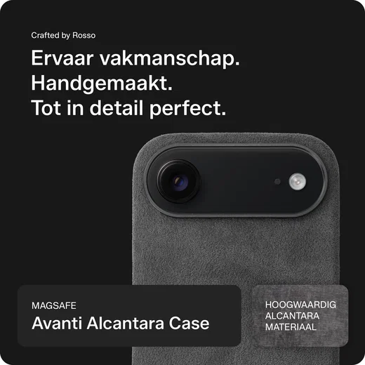 Rosso Avanti Apple iPhone Air Hoesje Alcantara MagSafe Back Cover Grijs afbeelding 4