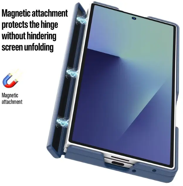 Dux Ducis Expn Samsung Galaxy Z Fold 7 Hoesje MagSafe / Qi2 Back Cover Blauw afbeelding 7