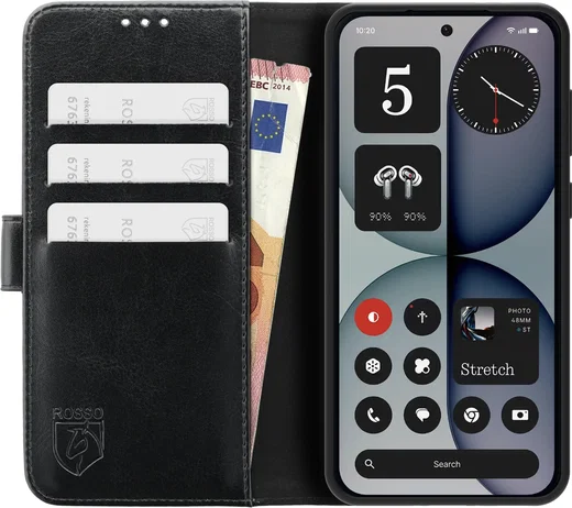 Rosso Element Nothing Phone (4a) Hoesje Book Case Wallet Zwart afbeelding 14