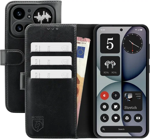 Rosso Element Nothing Phone (4a) Pro Hoesje Book Case Wallet Zwart afbeelding 1