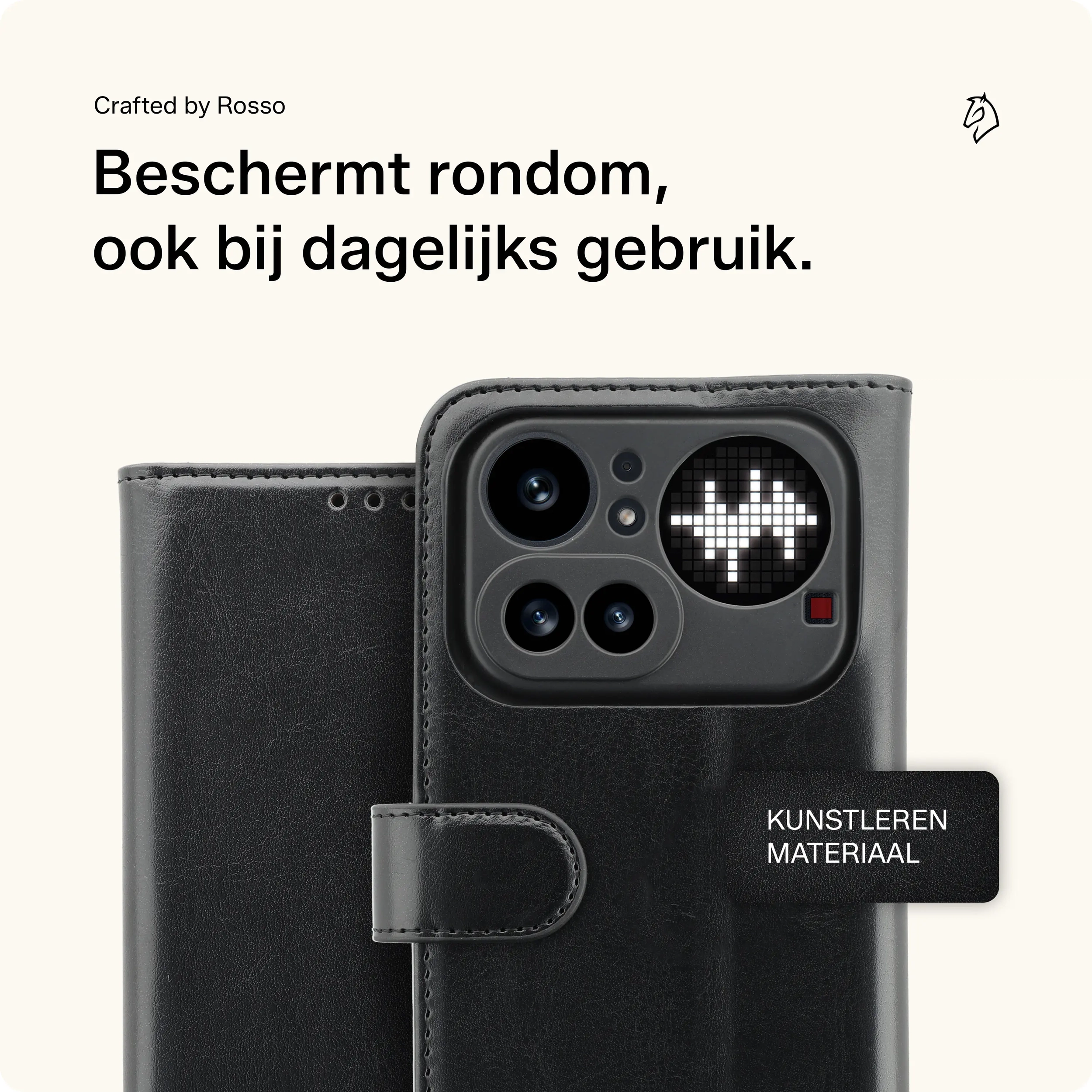 Rosso Element Nothing Phone (4a) Pro Hoesje Book Case Wallet Zwart afbeelding 3