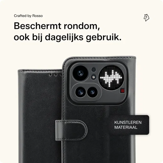 Rosso Element Nothing Phone (4a) Pro Hoesje Book Case Wallet Zwart afbeelding 3