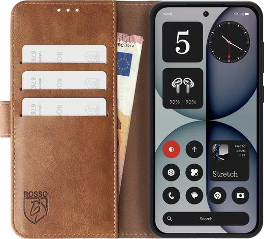 Rosso Element Nothing Phone (4a) Pro Hoesje Book Case Wallet Bruin afbeelding 14