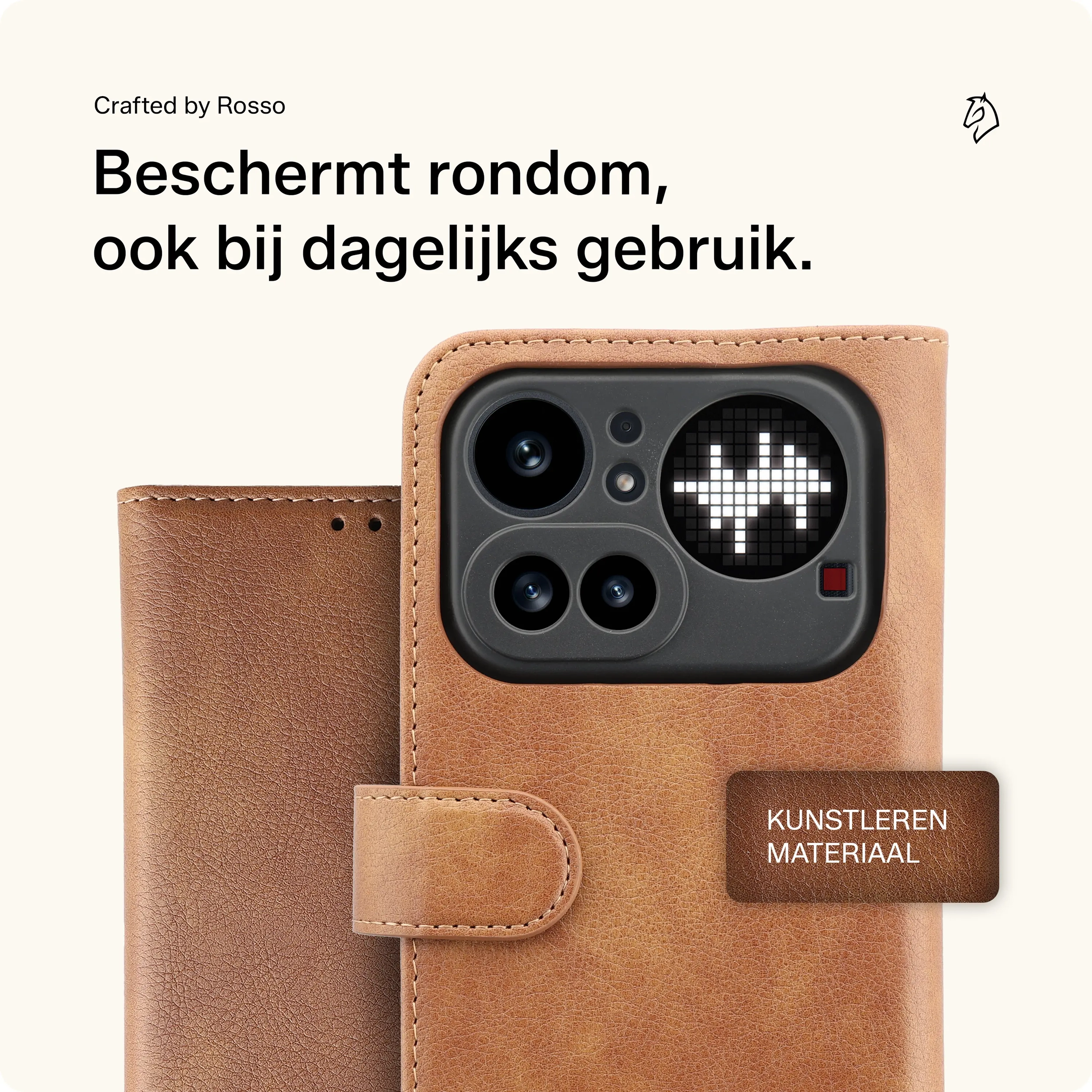 Rosso Element Nothing Phone (4a) Pro Hoesje Book Case Wallet Bruin afbeelding 3