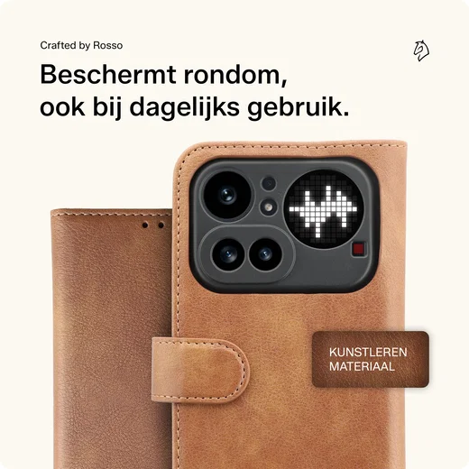 Rosso Element Nothing Phone (4a) Pro Hoesje Book Case Wallet Bruin afbeelding 3