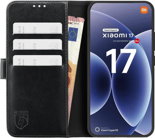 Rosso Element Xiaomi 17 Hoesje Book Case Wallet Zwart afbeelding 14