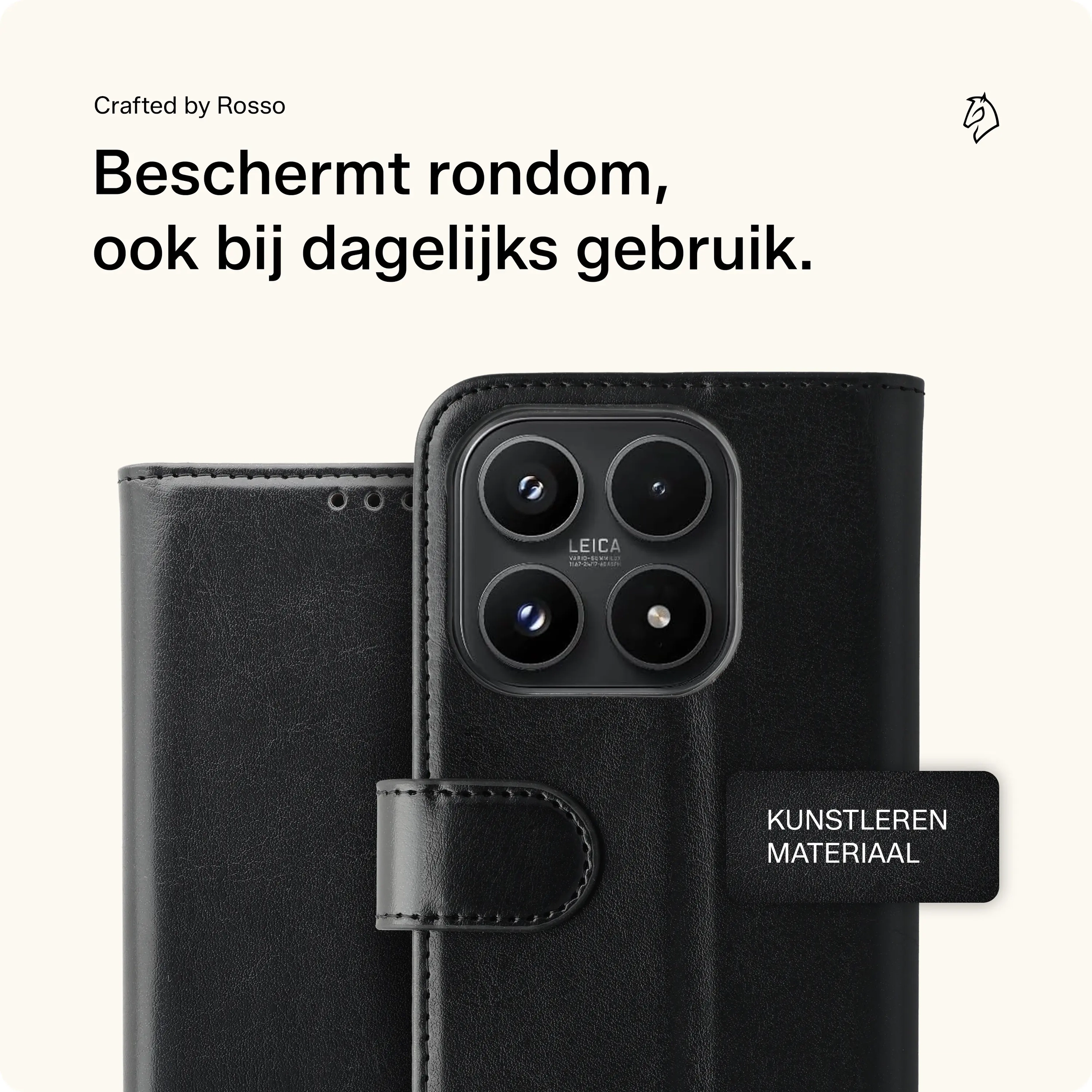 Rosso Element Xiaomi 17 Hoesje Book Case Wallet Zwart afbeelding 4
