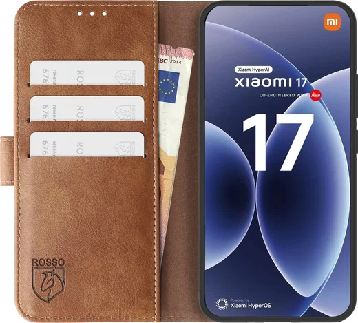 Rosso Element Xiaomi 17 Hoesje Book Case Wallet Bruin afbeelding 14