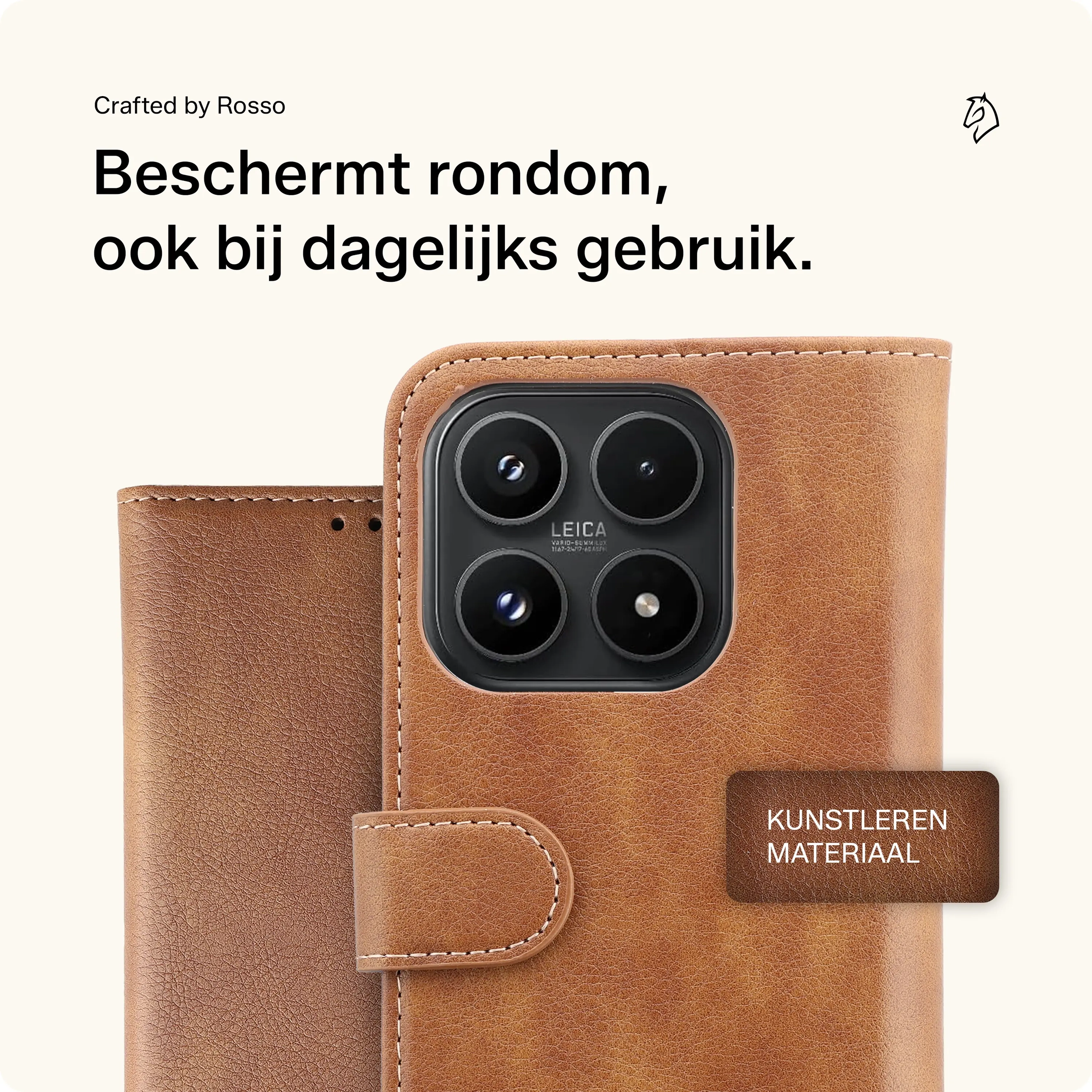Rosso Element Xiaomi 17 Hoesje Book Case Wallet Bruin afbeelding 3