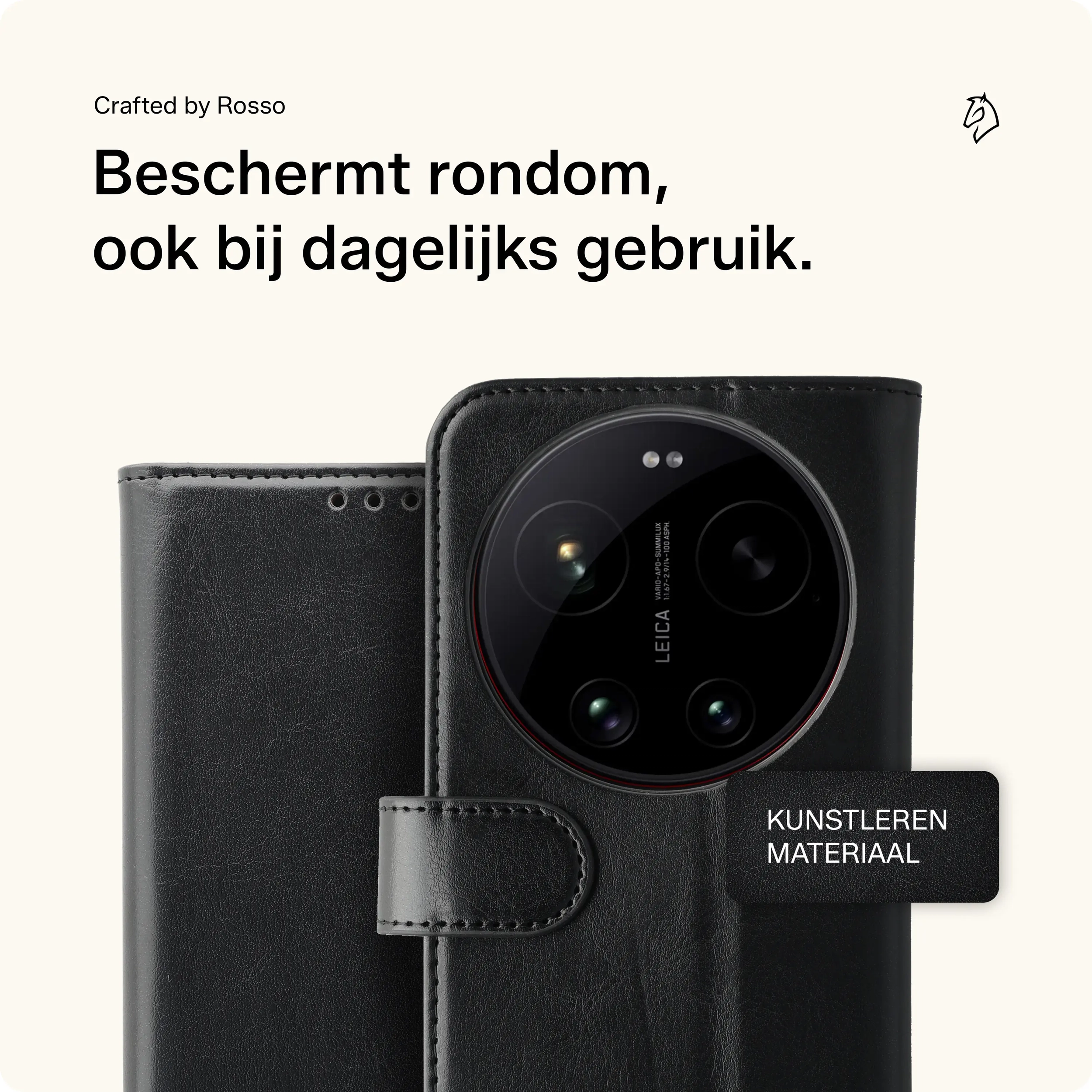 Rosso Element Xiaomi 17 Ultra Hoesje Book Case Wallet Zwart afbeelding 3