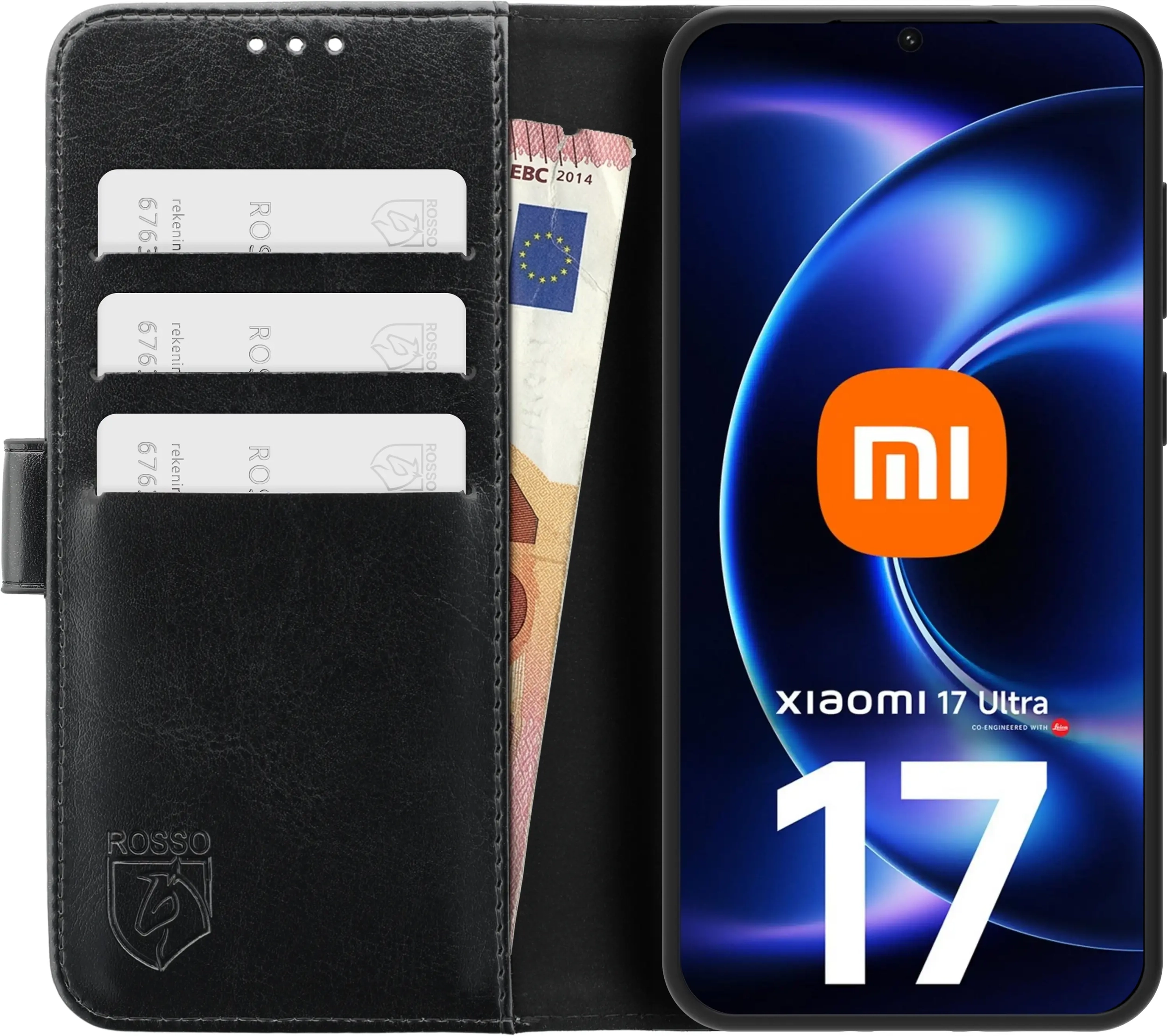 Rosso Element Xiaomi 17 Ultra Hoesje Book Case Wallet Zwart afbeelding 14