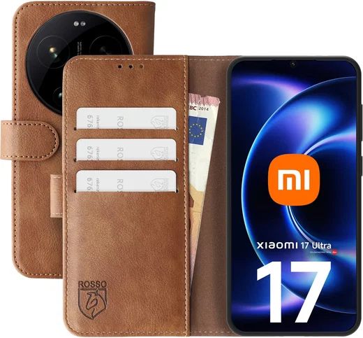 Rosso Element Xiaomi 17 Ultra Hoesje Book Case Wallet Bruin afbeelding 1