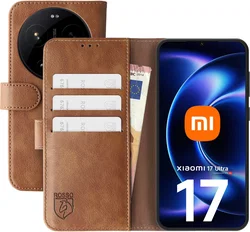 Rosso Element Xiaomi 17 Ultra Hoesje Book Case Wallet Bruin afbeelding