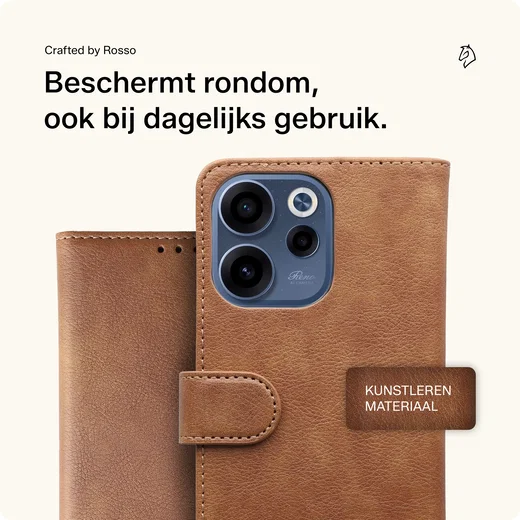 Rosso Element Oppo Reno 15 Hoesje Book Case Wallet Bruin afbeelding 3