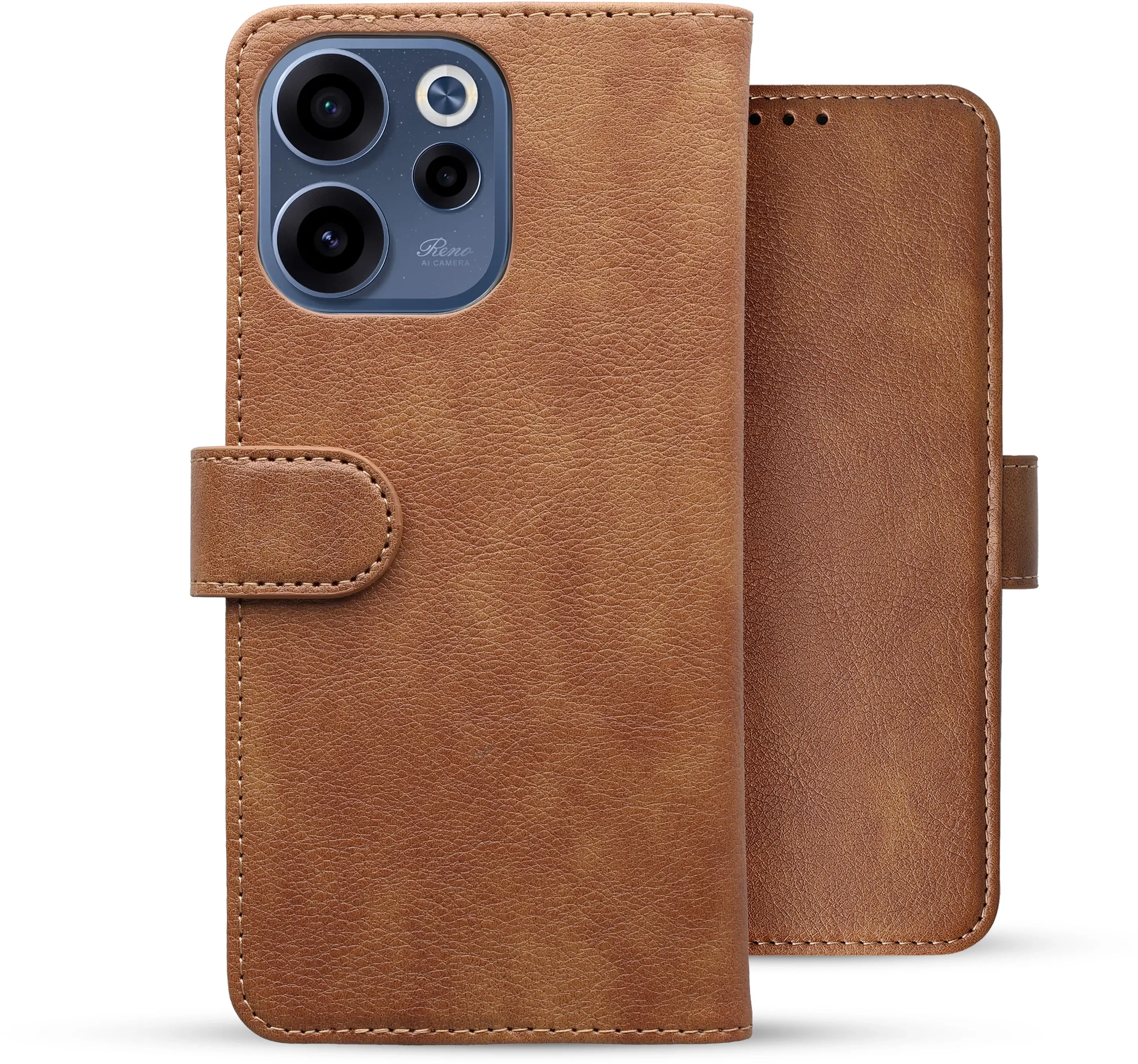 Rosso Element Oppo Reno 15 Hoesje Book Case Wallet Bruin afbeelding 2