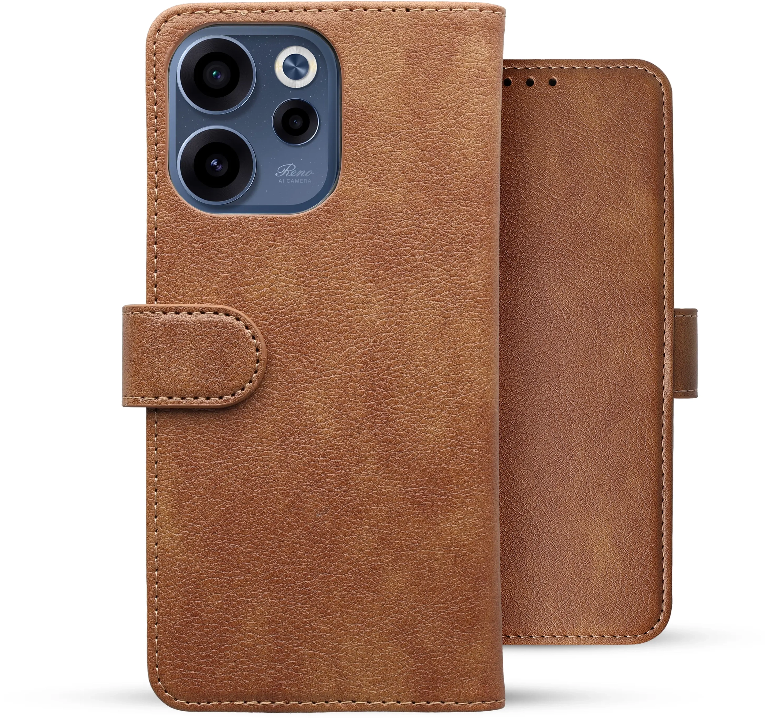 Rosso Element Oppo Reno 15 Pro Hoesje Book Case Wallet Bruin afbeelding 2