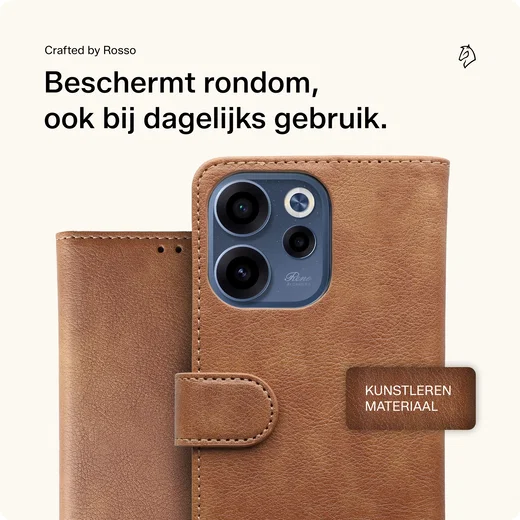 Rosso Element Oppo Reno 15 Pro Hoesje Book Case Wallet Bruin afbeelding 3