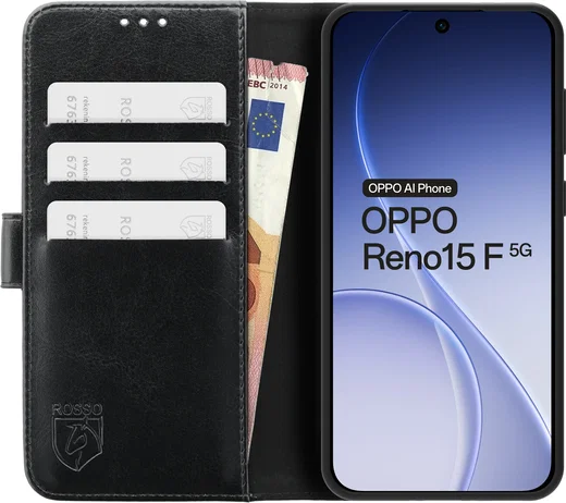 Rosso Element Oppo Reno 15 F 5G Hoesje Book Case Wallet Zwart afbeelding 11