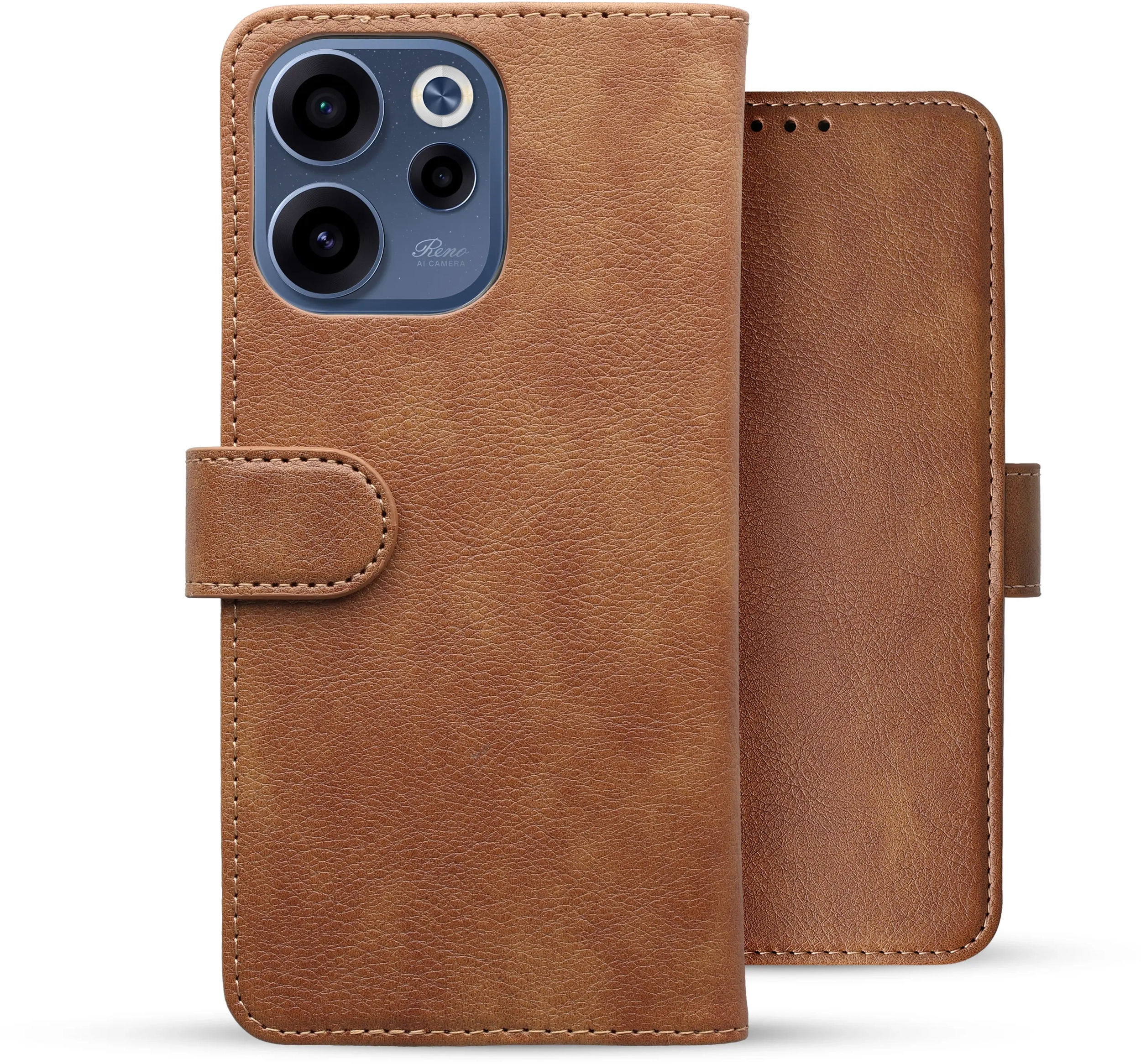 Rosso Element Oppo Reno 15 F 5G Hoesje Book Case Wallet Bruin afbeelding 2
