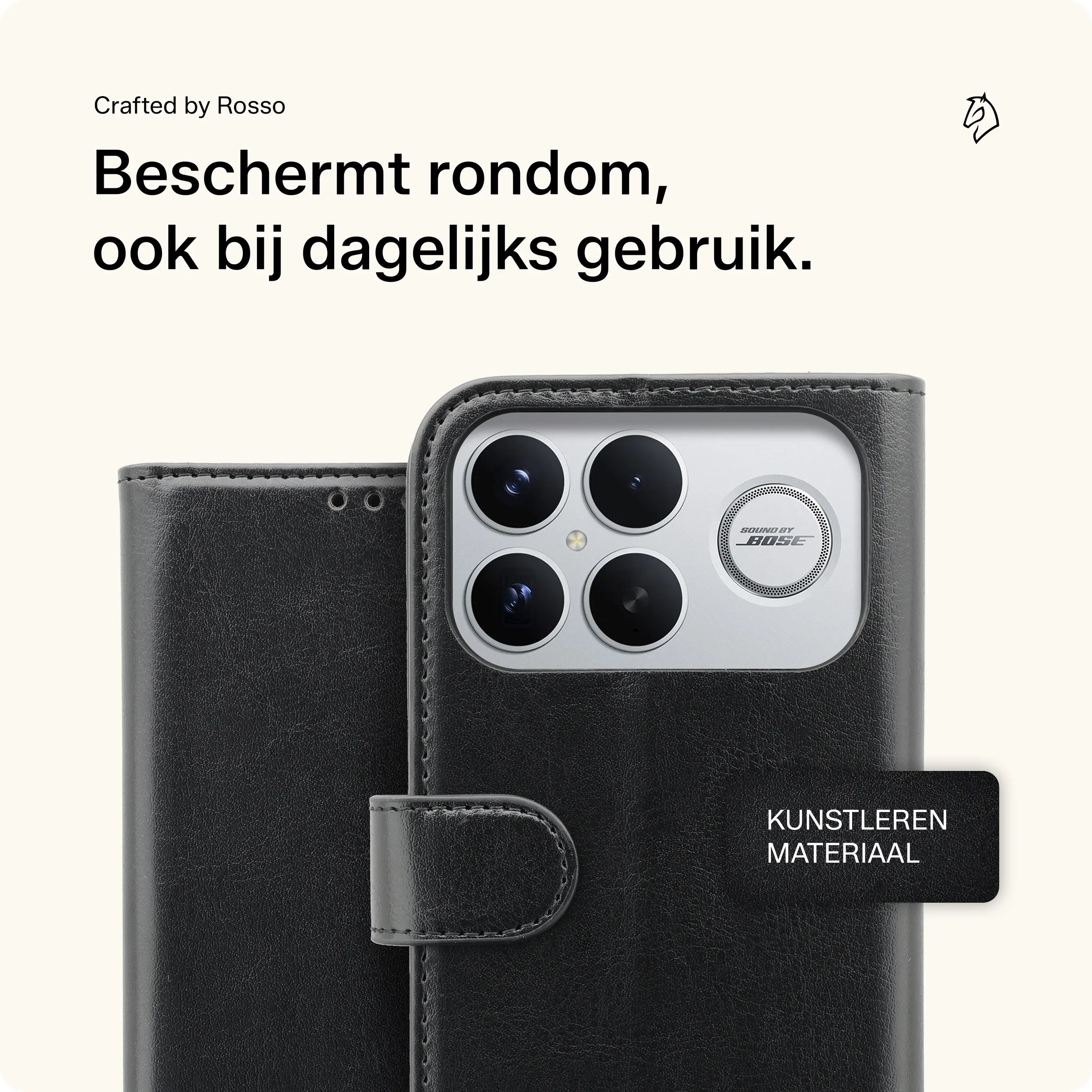 Rosso Element Xiaomi Poco F8 Ultra Hoesje Book Case Wallet Zwart afbeelding 3