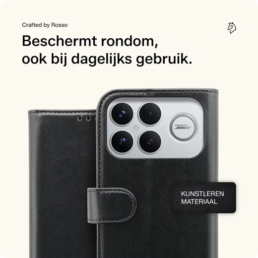 Rosso Element Xiaomi Poco F8 Ultra Hoesje Book Case Wallet Zwart afbeelding 3