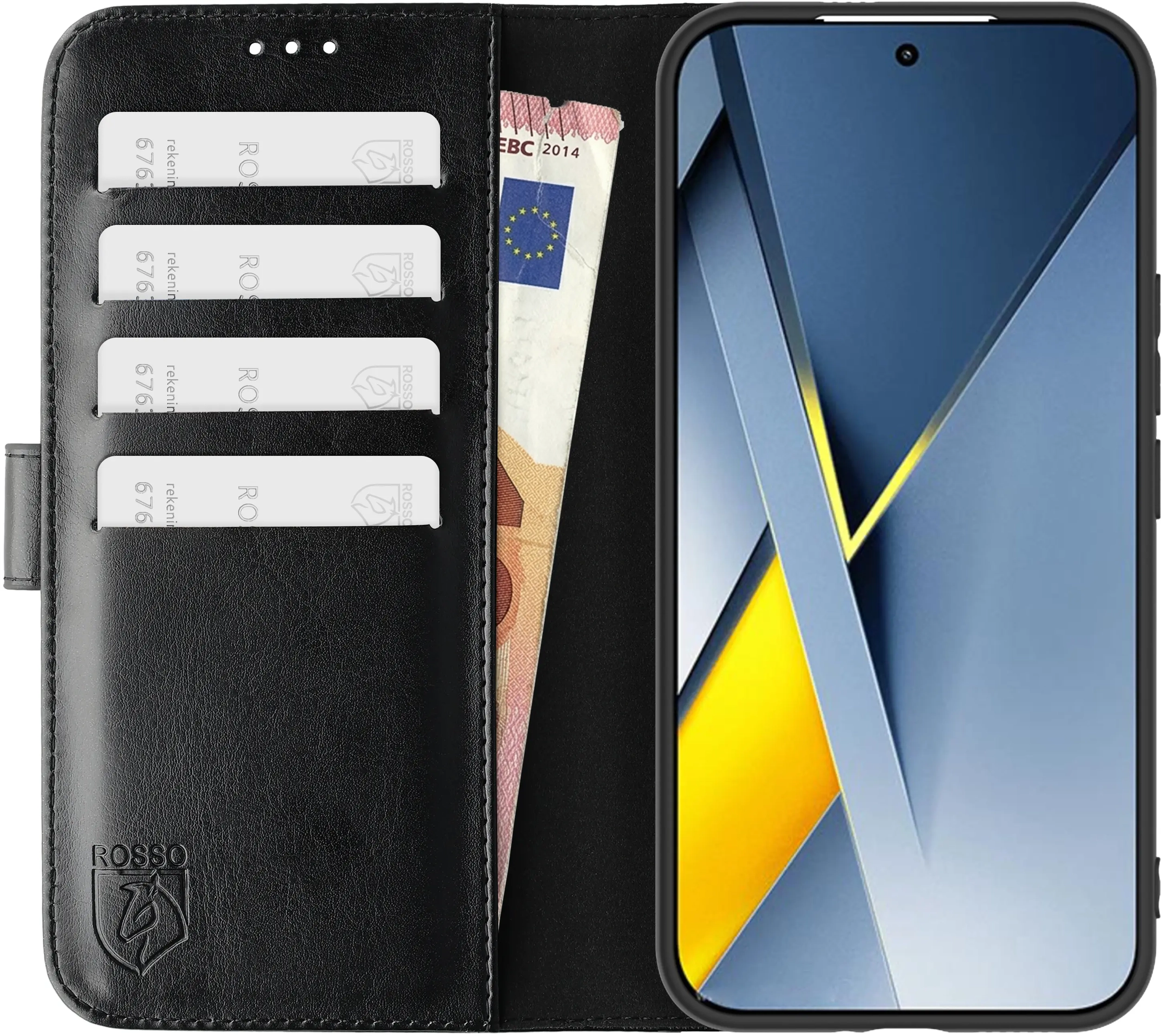 Rosso Element Xiaomi Poco F8 Ultra Hoesje Book Case Wallet Zwart afbeelding 11