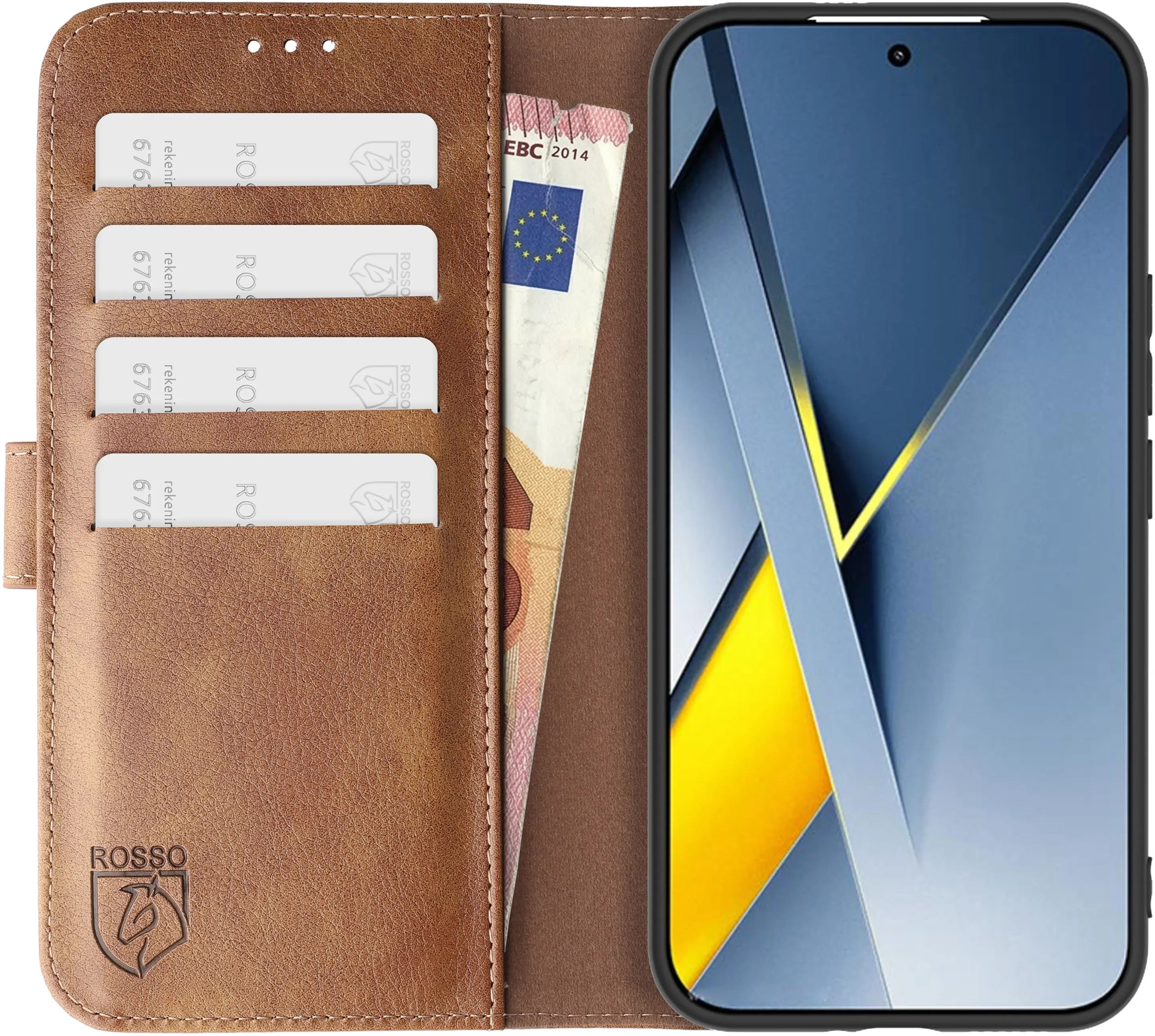 Rosso Element Xiaomi Poco F8 Ultra Hoesje Book Case Wallet Bruin afbeelding 12