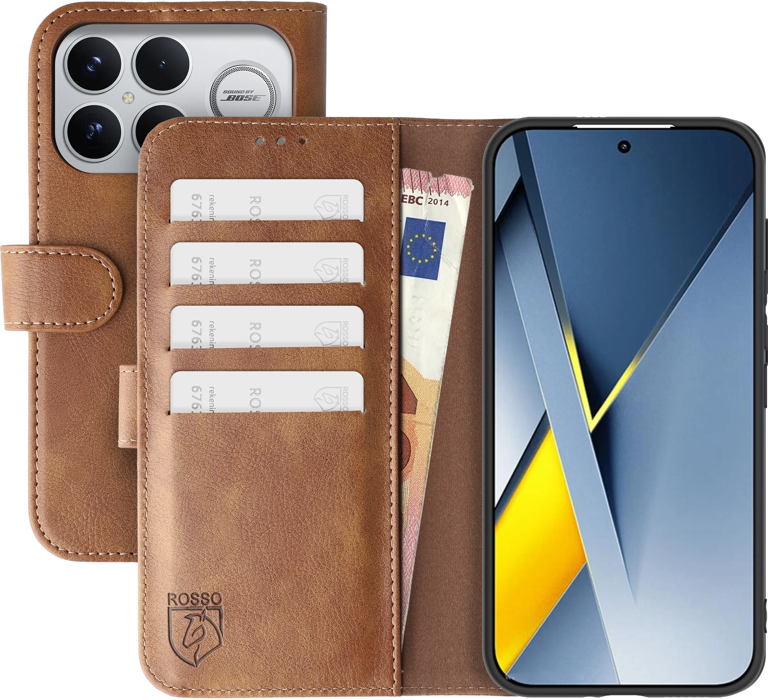 Rosso Element Xiaomi Poco F8 Ultra Hoesje Book Case Wallet Bruin afbeelding 1