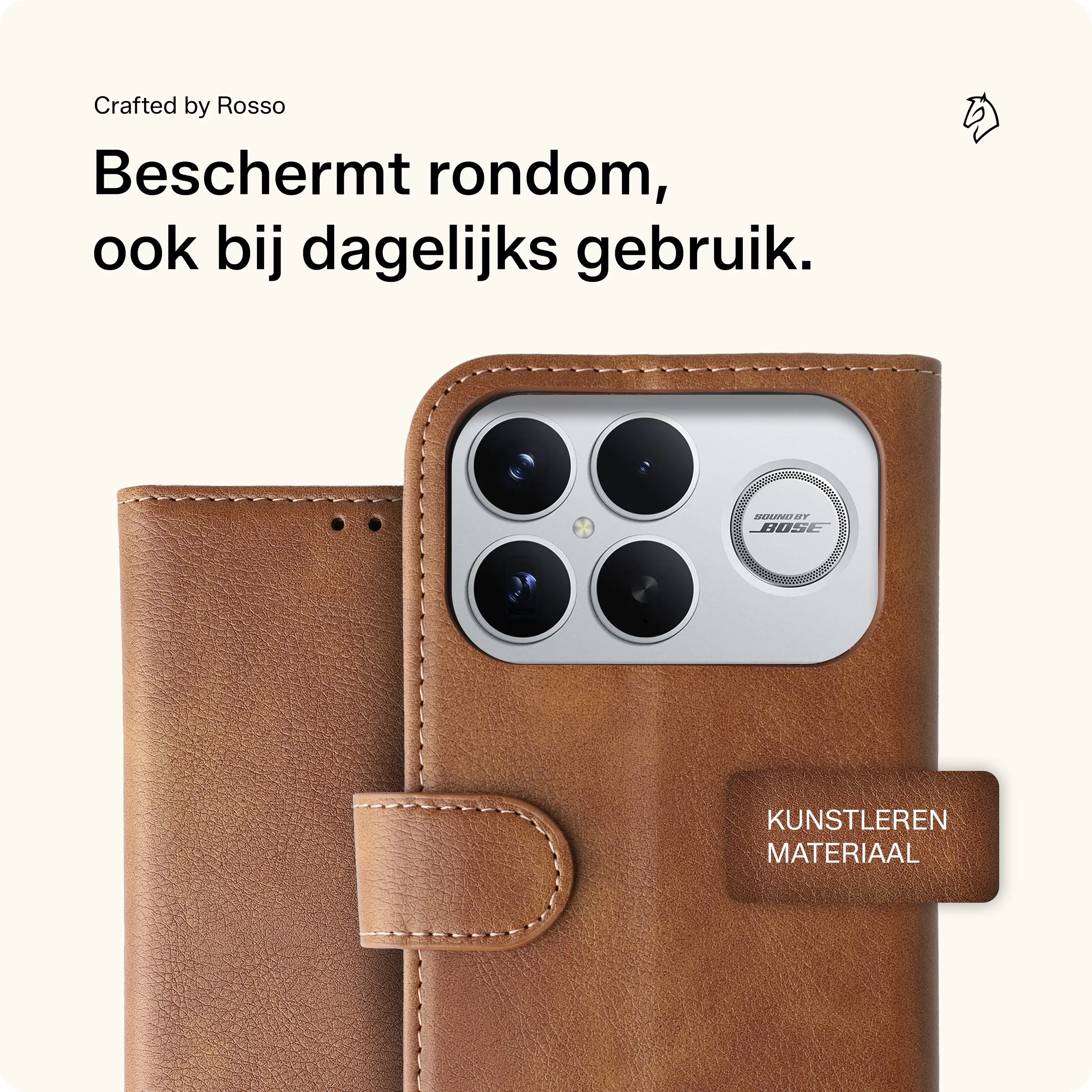 Rosso Element Xiaomi Poco F8 Ultra Hoesje Book Case Wallet Bruin afbeelding 3