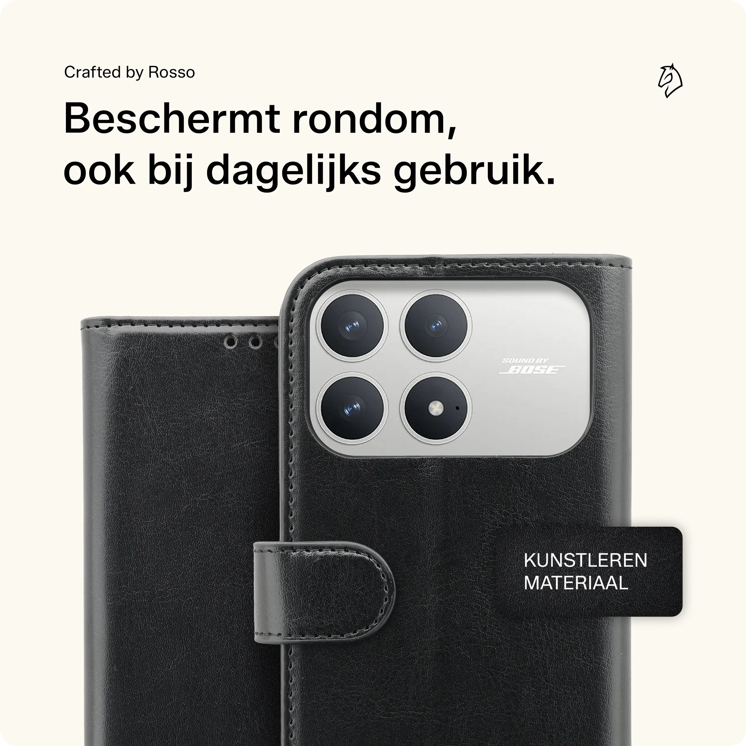 Rosso Element Xiaomi Poco F8 Pro Hoesje Book Case Wallet Zwart afbeelding 4